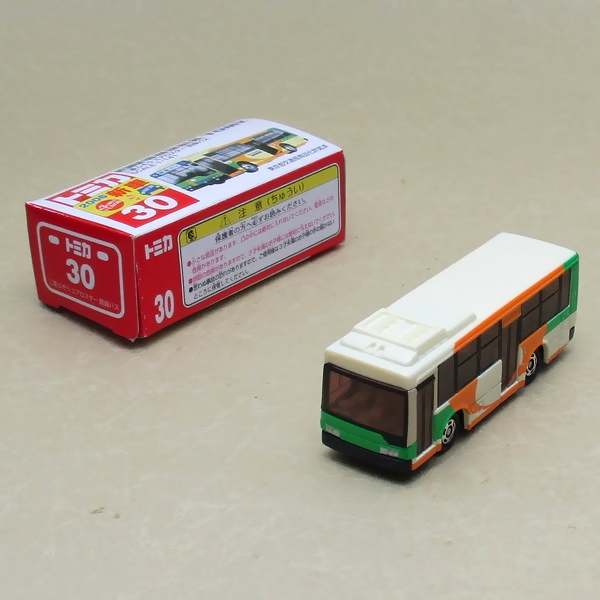 トミカ30-7☆三菱ふそう エアロスター 路線バス（新車シール）①（加工）